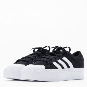 adidas Women's Bravada 2.0 Platform Skate Shoe, Black/White/Black, 7
